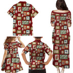 Aussie Birds Christmas La La Land Family Matching Puletasi and Hawaiian Shirt Red Vintage Stamp Edition - Aussie Hoodie