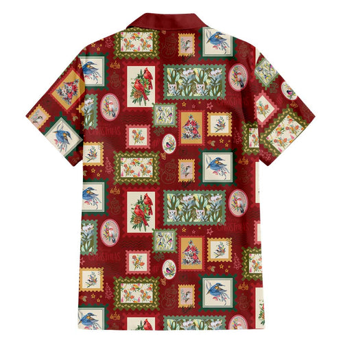 Aussie Birds Christmas La La Land Family Matching Puletasi and Hawaiian Shirt Red Vintage Stamp Edition - Aussie Hoodie