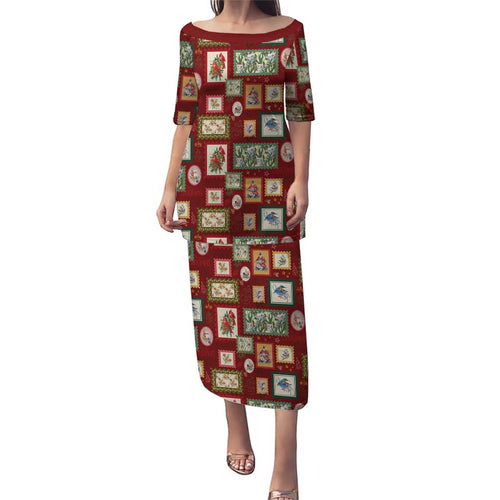 Aussie Birds Christmas La La Land Family Matching Puletasi and Hawaiian Shirt Red Vintage Stamp Edition - Aussie Hoodie