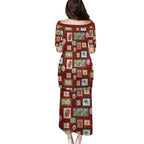 Aussie Birds Christmas La La Land Family Matching Puletasi and Hawaiian Shirt Red Vintage Stamp Edition - Aussie Hoodie