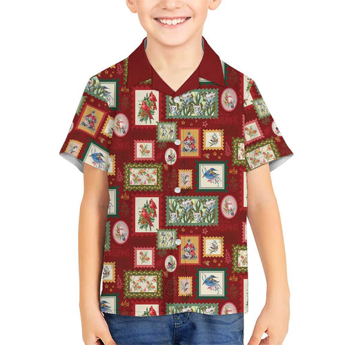 Aussie Birds Christmas La La Land Family Matching Summer Maxi Dress and Hawaiian Shirt Red Vintage Stamp Edition - Aussie Hoodie