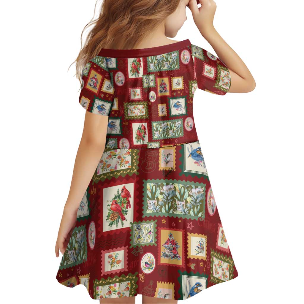 Aussie Birds Christmas La La Land Family Matching Tank Maxi Dress and Hawaiian Shirt Red Vintage Stamp Edition - Aussie Hoodie
