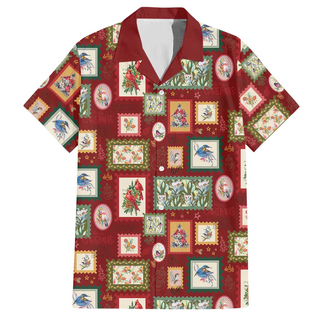 Aussie Birds Christmas La La Land Hawaiian Shirt Red Vintage Stamp Edition - Aussie Hoodie