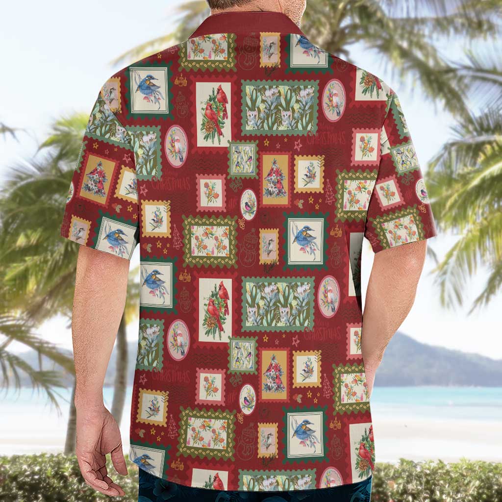Aussie Birds Christmas La La Land Hawaiian Shirt Red Vintage Stamp Edition - Aussie Hoodie