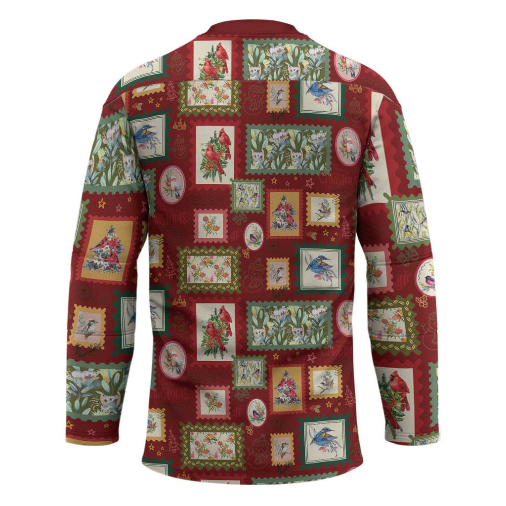 Aussie Birds Christmas La La Land Hockey Jersey Red Vintage Stamp Edition - Aussie Hoodie
