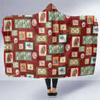 Aussie Birds Christmas La La Land Hooded Blanket Red Vintage Stamp Edition - Aussie Hoodie