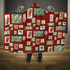 Aussie Birds Christmas La La Land Hooded Blanket Red Vintage Stamp Edition - Aussie Hoodie