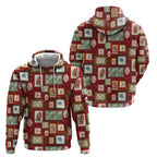 Aussie Birds Christmas La La Land Hoodie Red Vintage Stamp Edition - Aussie Hoodie