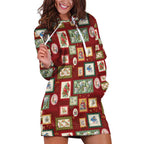 Aussie Birds Christmas La La Land Hoodie Dress Red Vintage Stamp Edition - Aussie Hoodie
