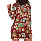Aussie Birds Christmas La La Land Hoodie Dress Red Vintage Stamp Edition - Aussie Hoodie