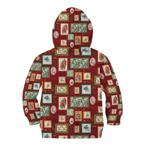 Aussie Birds Christmas La La Land Kid Hoodie Red Vintage Stamp Edition - Aussie Hoodie