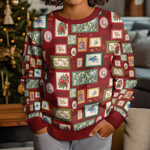 Aussie Birds Christmas La La Land Kid Ugly Christmas Sweater Red Vintage Stamp Edition - Aussie Hoodie