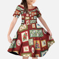 Aussie Birds Christmas La La Land Kid Short Sleeve Dress Red Vintage Stamp Edition - Aussie Hoodie