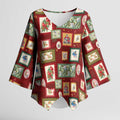 Aussie Birds Christmas La La Land Kimono Sleeve Blouse Red Vintage Stamp Edition - Aussie Hoodie