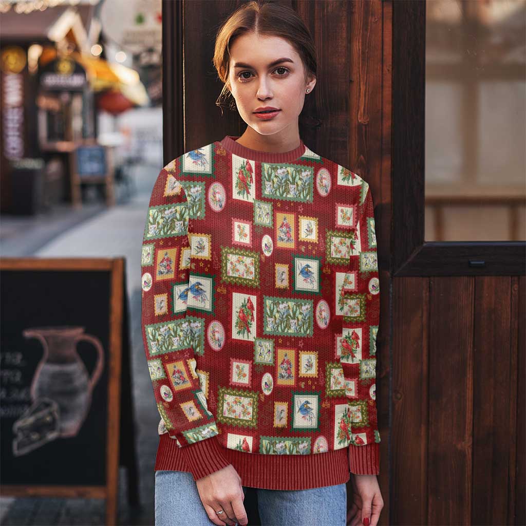 Aussie Birds Christmas La La Land Ugly Christmas Sweater Red Vintage Stamp Edition - Aussie Hoodie