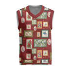 Aussie Birds Christmas La La Land Christmas Knitted V-Neck Vest Red Vintage Stamp Edition - Aussie Hoodie