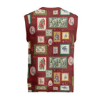 Aussie Birds Christmas La La Land Christmas Knitted V-Neck Vest Red Vintage Stamp Edition - Aussie Hoodie