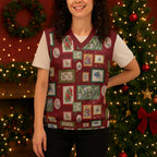 Aussie Birds Christmas La La Land Christmas Knitted V-Neck Vest Red Vintage Stamp Edition - Aussie Hoodie