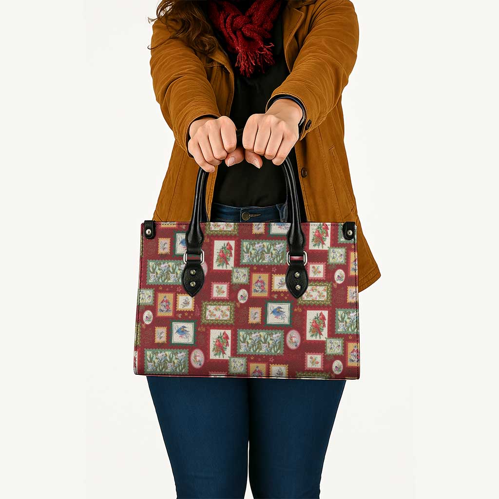 Aussie Birds Christmas La La Land Leather Bag Red Vintage Stamp Edition - Aussie Hoodie