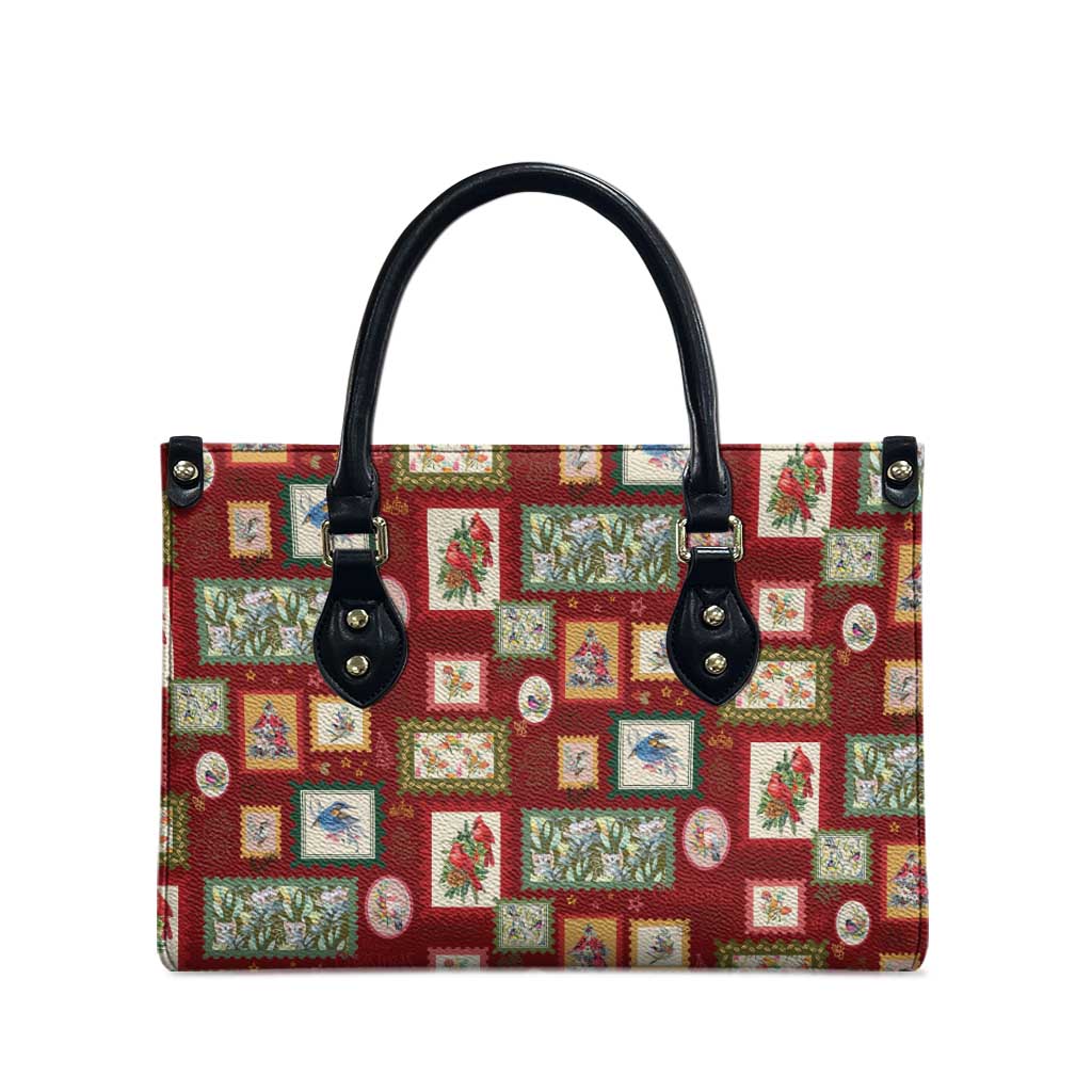 Aussie Birds Christmas La La Land Leather Bag Red Vintage Stamp Edition - Aussie Hoodie