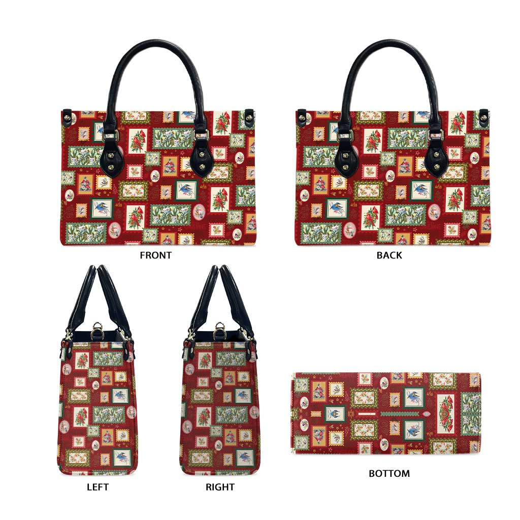 Aussie Birds Christmas La La Land Leather Bag Red Vintage Stamp Edition - Aussie Hoodie