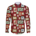 Aussie Birds Christmas La La Land Long Sleeve Button Shirt Red Vintage Stamp Edition - Aussie Hoodie