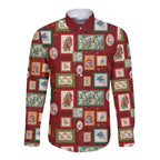 Aussie Birds Christmas La La Land Long Sleeve Button Shirt Red Vintage Stamp Edition - Aussie Hoodie