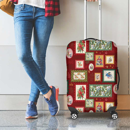 Aussie Birds Christmas La La Land Luggage Cover Red Vintage Stamp Edition - Aussie Hoodie