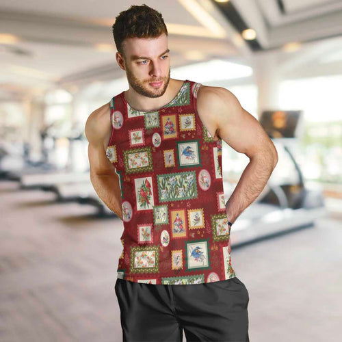 Aussie Birds Christmas La La Land Men Tank Top Red Vintage Stamp Edition - Aussie Hoodie