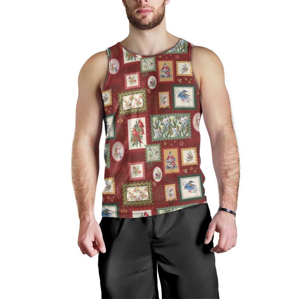 Aussie Birds Christmas La La Land Men Tank Top Red Vintage Stamp Edition - Aussie Hoodie