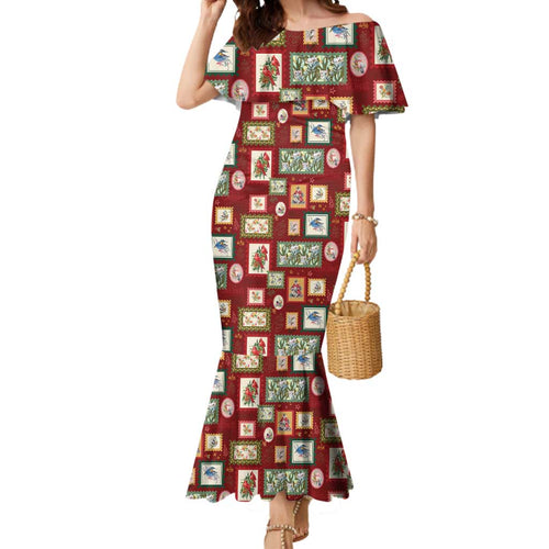 Aussie Birds Christmas La La Land Mermaid Dress Red Vintage Stamp Edition - Aussie Hoodie