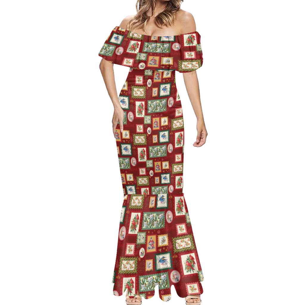 Aussie Birds Christmas La La Land Mermaid Dress Red Vintage Stamp Edition - Aussie Hoodie