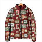 Aussie Birds Christmas La La Land Padded Jacket Red Vintage Stamp Edition - Aussie Hoodie