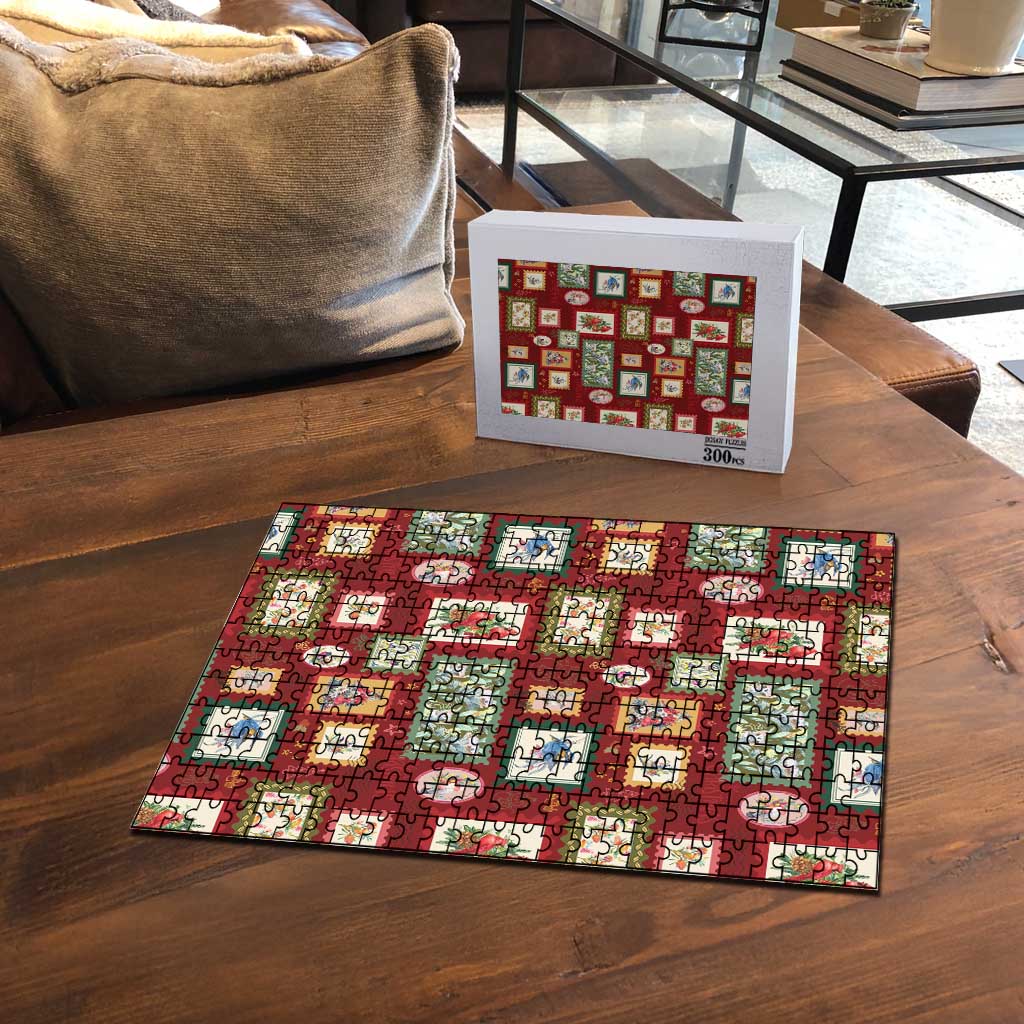 Aussie Birds Christmas La La Land Puzzle Red Vintage Stamp Edition - Aussie Hoodie