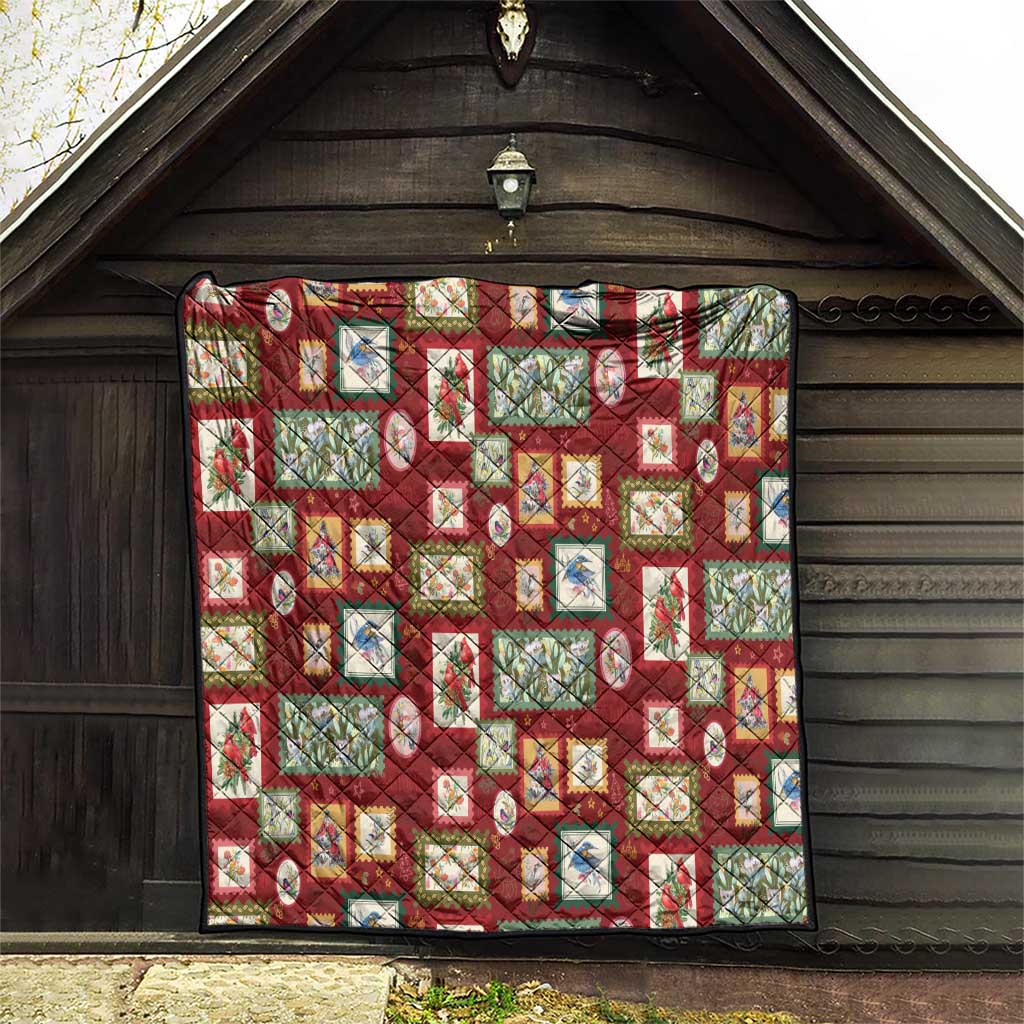 Aussie Birds Christmas La La Land Quilt Red Vintage Stamp Edition - Aussie Hoodie