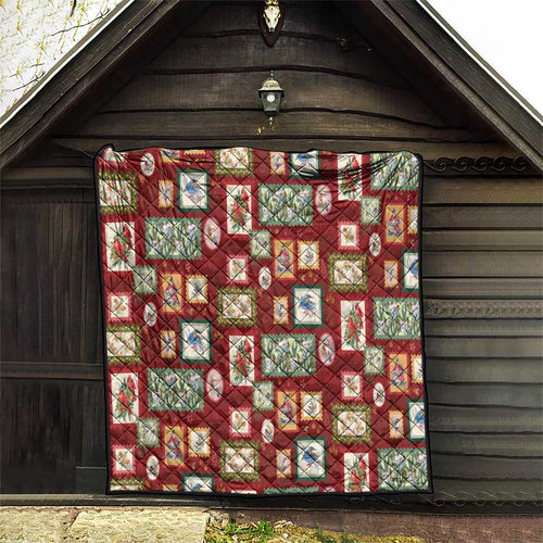 Aussie Birds Christmas La La Land Quilt Red Vintage Stamp Edition - Aussie Hoodie