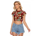 Aussie Birds Christmas La La Land Raglan Cropped T Shirt Red Vintage Stamp Edition - Aussie Hoodie
