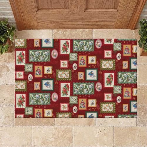 Aussie Birds Christmas La La Land Rubber Doormat Red Vintage Stamp Edition - Aussie Hoodie