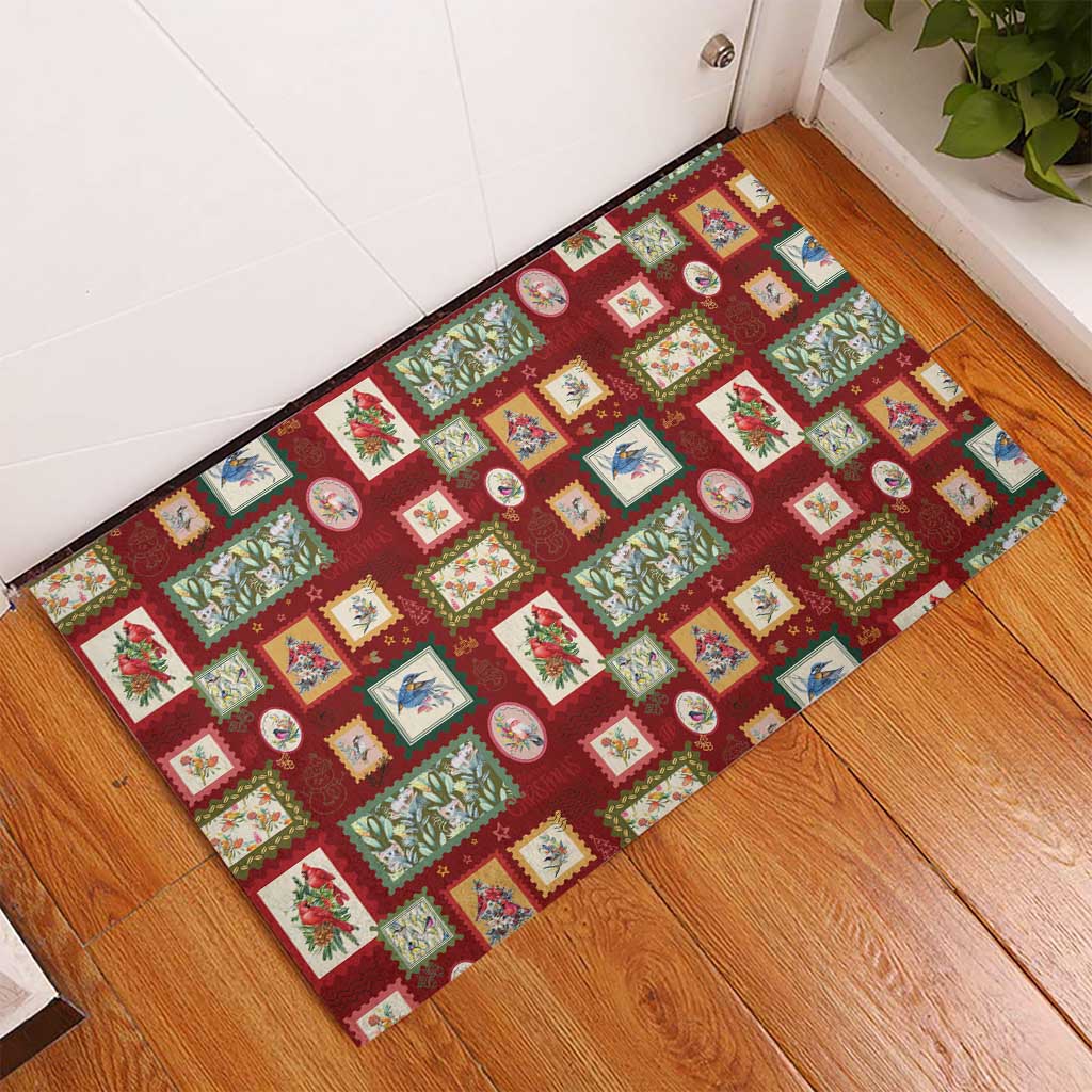 Aussie Birds Christmas La La Land Rubber Doormat Red Vintage Stamp Edition - Aussie Hoodie