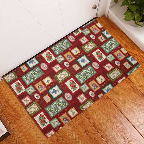 Aussie Birds Christmas La La Land Rubber Doormat Red Vintage Stamp Edition - Aussie Hoodie