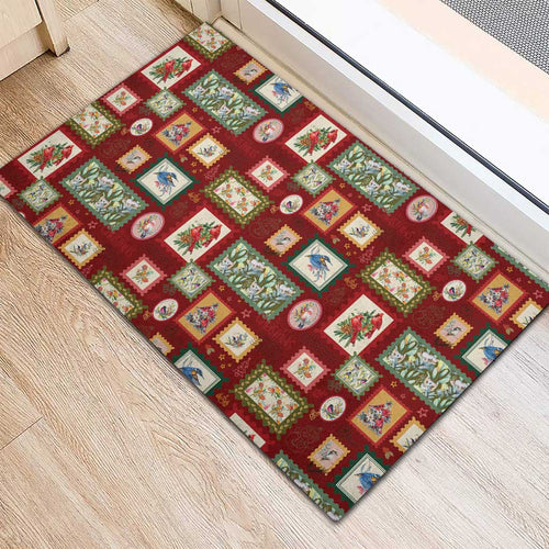 Aussie Birds Christmas La La Land Rubber Doormat Red Vintage Stamp Edition - Aussie Hoodie