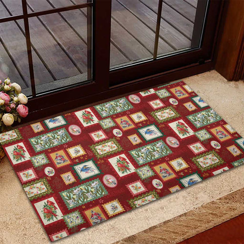 Aussie Birds Christmas La La Land Rubber Doormat Red Vintage Stamp Edition - Aussie Hoodie