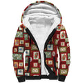 Aussie Birds Christmas La La Land Sherpa Hoodie Red Vintage Stamp Edition - Aussie Hoodie