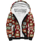 Aussie Birds Christmas La La Land Sherpa Hoodie Red Vintage Stamp Edition - Aussie Hoodie