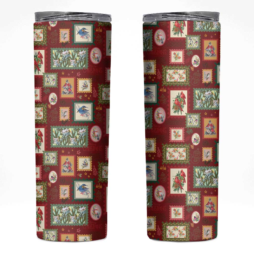 Aussie Birds Christmas La La Land Skinny Tumbler Red Vintage Stamp Edition - Aussie Hoodie