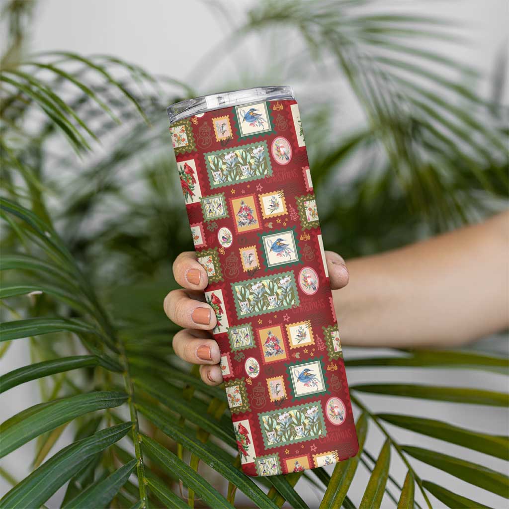 Aussie Birds Christmas La La Land Skinny Tumbler Red Vintage Stamp Edition - Aussie Hoodie