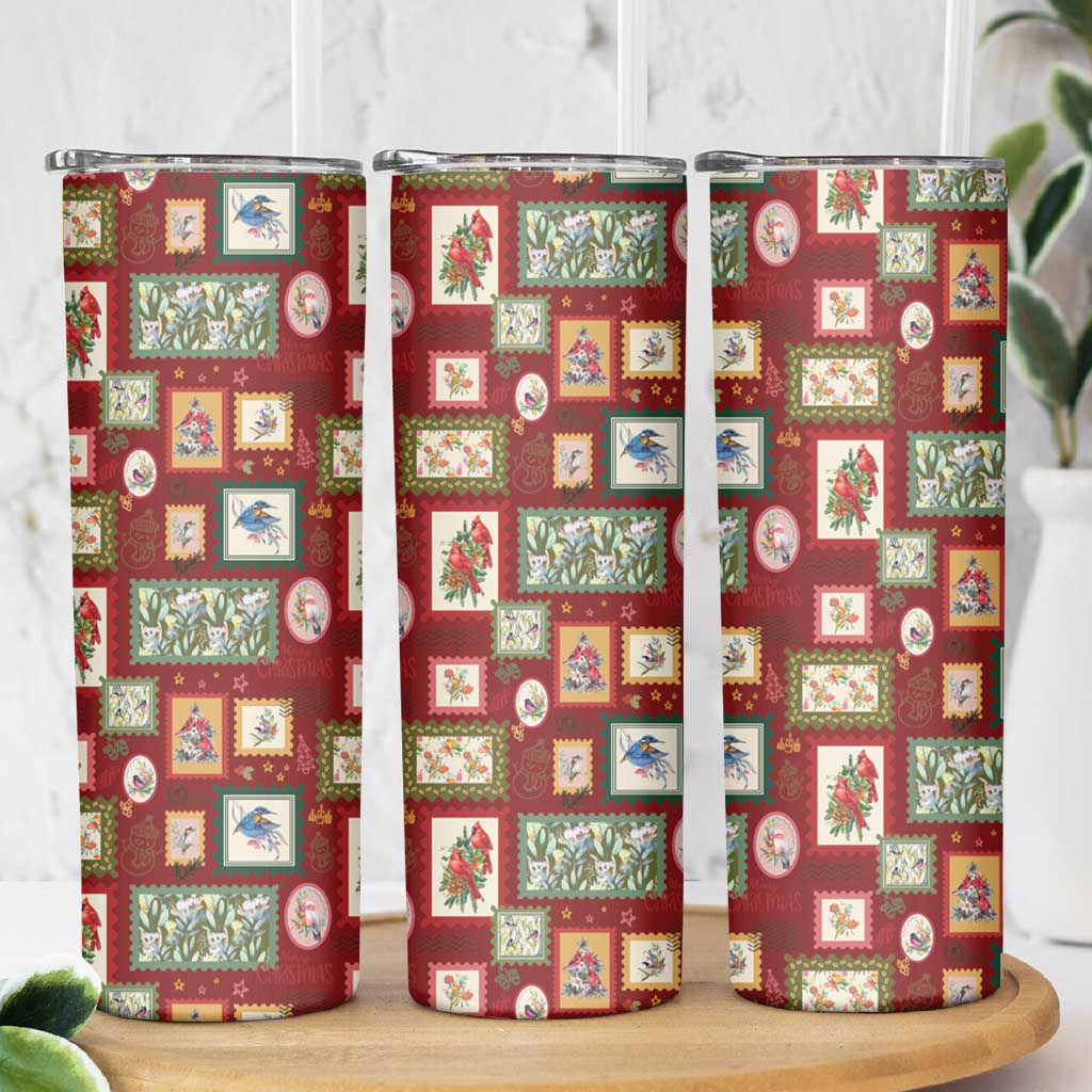 Aussie Birds Christmas La La Land Skinny Tumbler Red Vintage Stamp Edition - Aussie Hoodie