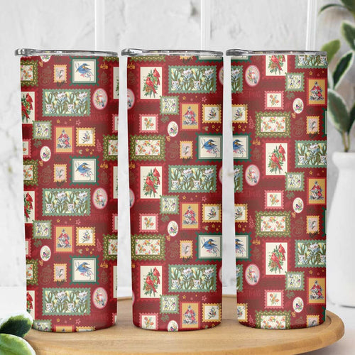 Aussie Birds Christmas La La Land Skinny Tumbler Red Vintage Stamp Edition - Aussie Hoodie