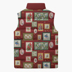 Aussie Birds Christmas La La Land Sleeveless Puffer Jacket Red Vintage Stamp Edition - Aussie Hoodie