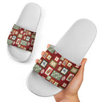 Aussie Birds Christmas La La Land Slide Sandals Red Vintage Stamp Edition - Aussie Hoodie